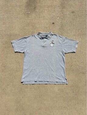 Warner Bros. 1991 Gray Polo Shirt with Embroider Bugs Bunny